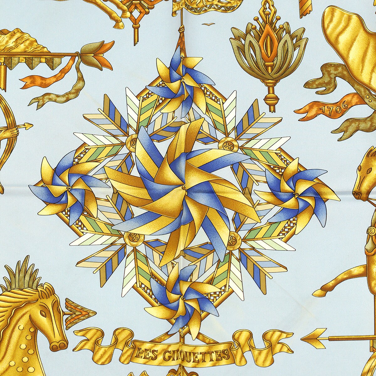 Hermes Scarf "Les Girouettes" by Joachim Metz 90cm Silk | Carre Foulard