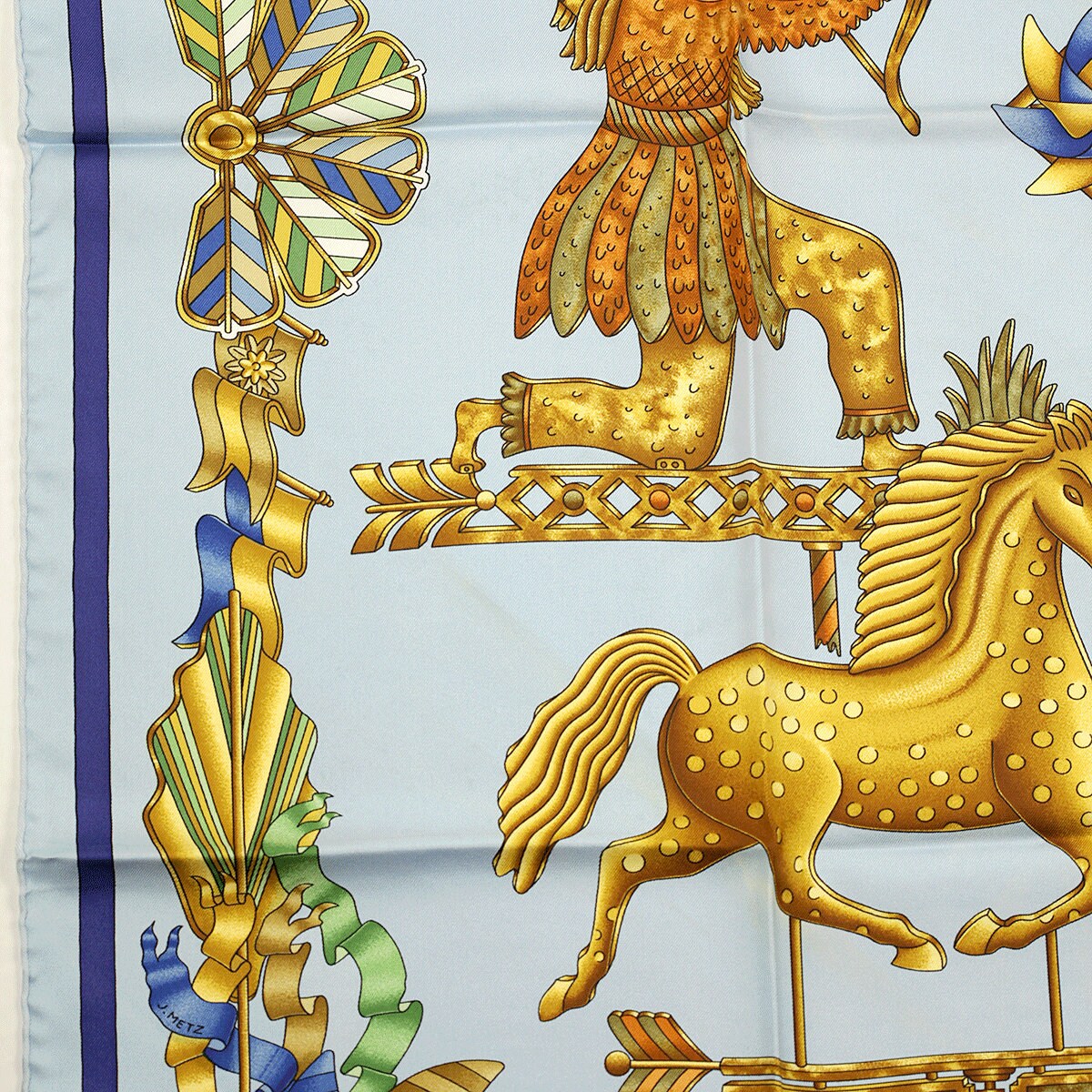 Hermes Scarf "Les Girouettes" by Joachim Metz 90cm Silk | Carre Foulard