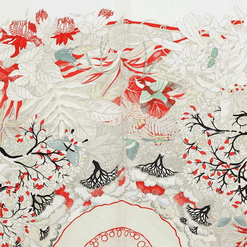 Hermes Scarf "Au Coeur de la Vie" by Aline Honoré 90cm Silk | Carre Foulard