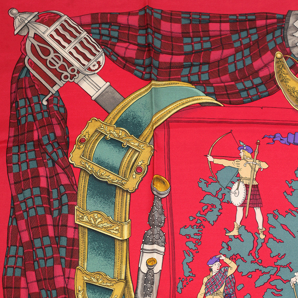 Hermes Scarf "Scotland" by Philippe Ledoux 90cm Silk | Carre Foulard