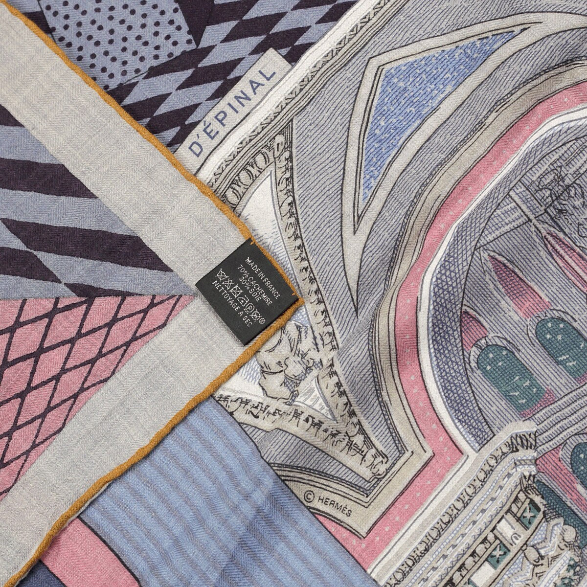 Hermes Cashmere Shawl 140cm GM "Grand Theatre Nouveau" by Giancarlo Pagni | Scarf Carre Foulard