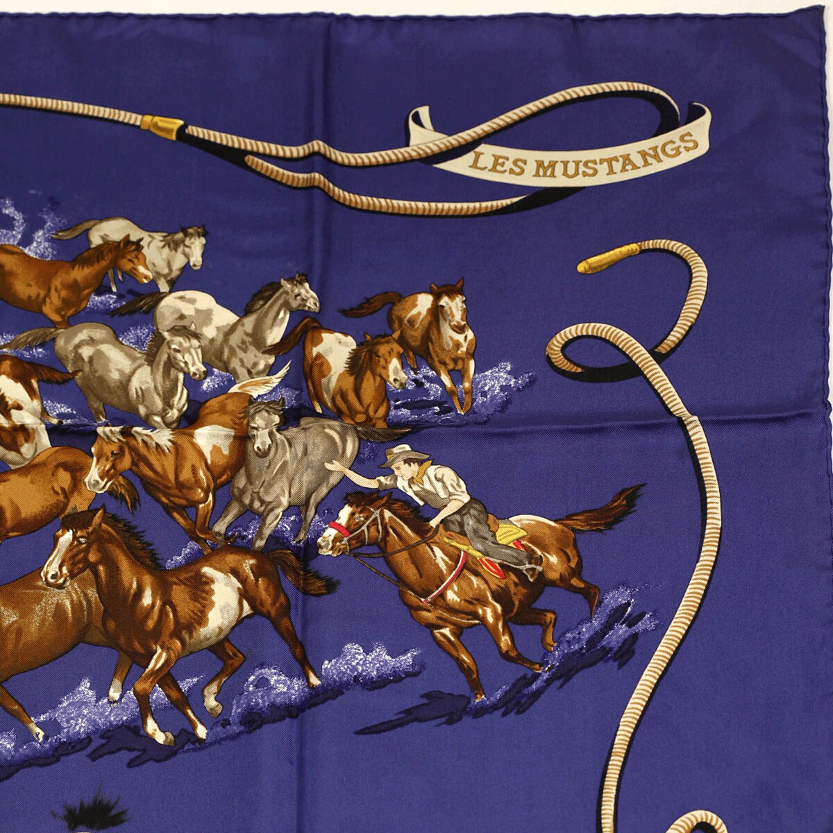 Hermes Scarf "Les Mustangs" by Robert Dallet 90cm Silk | Foulard Carre