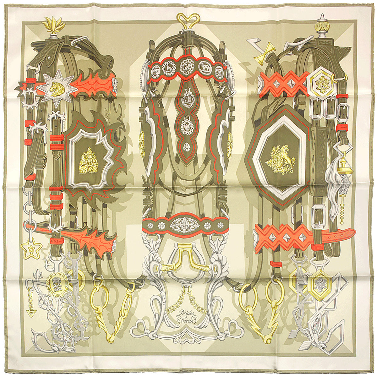 Hermes Scarf "Brides et Destin" by Daiske Nomura 90cm Silk | NWT