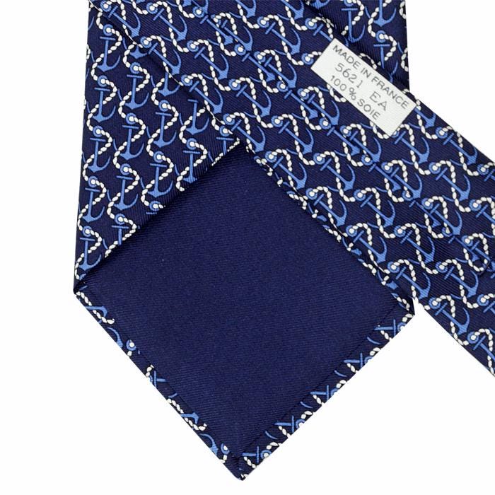 Hermes Men's Silk Tie Anchors Pattern 5621 | Necktie Cravate