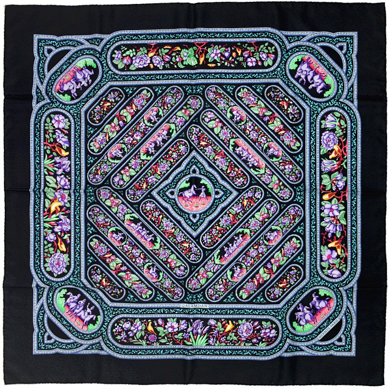 Hermes Scarf "Qalamdan" by Catherine Baschet 90cm Silk