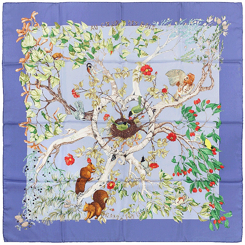 Hermes Scarf "Au Coeur des Bois" by Zoe Pauwels 90cm Silk | Carre Foulard