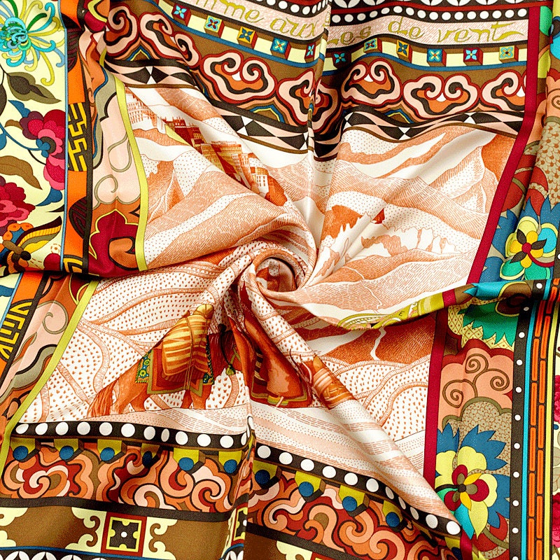 Hermes Scarf "La Femme Aux Semelles de Vent" by Aline Honoré 90cm Silk | Carre Foulard