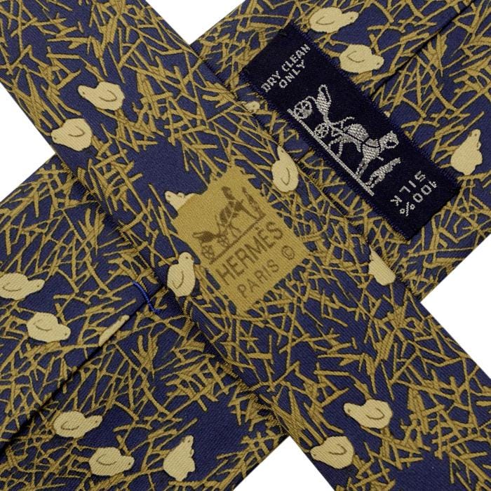 Hermes Men's Silk Tie Vintage Baby Chicks Pattern 7364 | Necktie Cravate