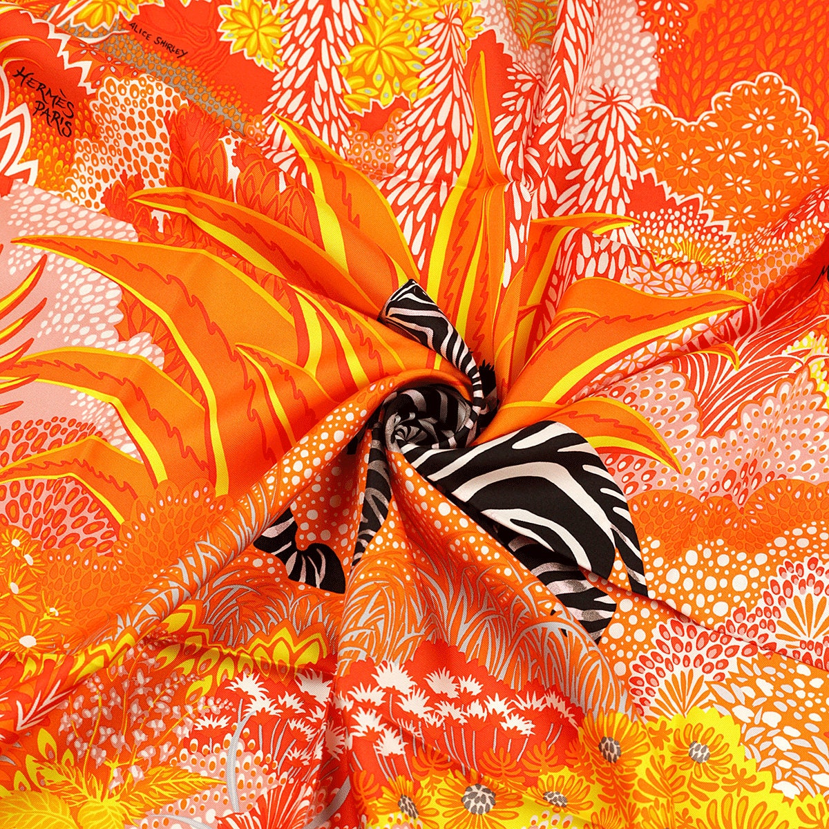 Hermes Scarf "Mountain Zebra" by Alice Shirley 90cm Silk