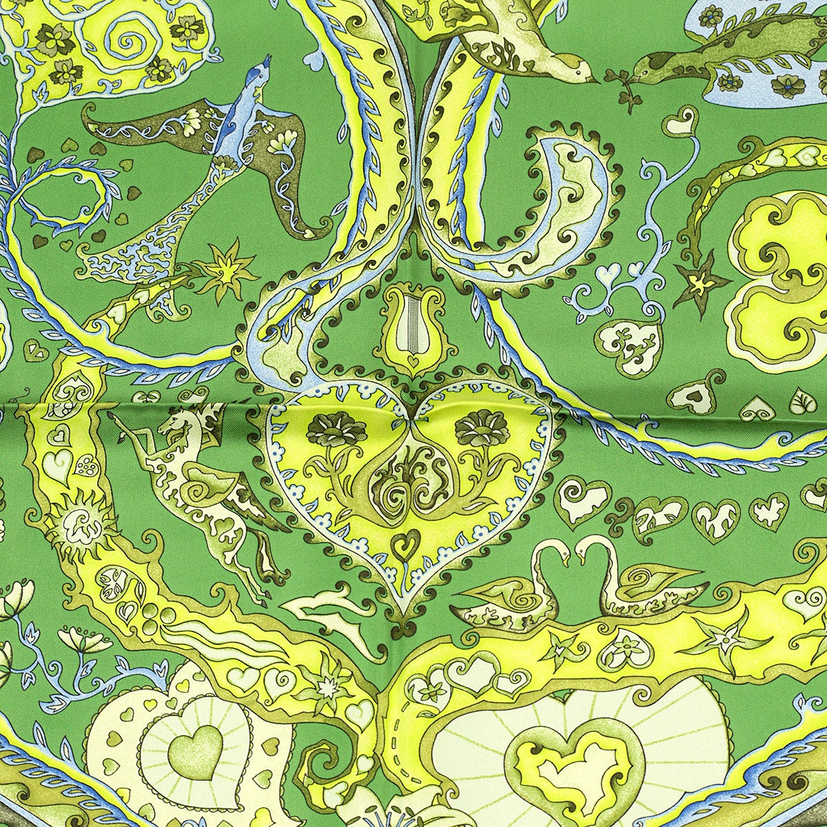 Hermes Scarf "De Tout Coeur" by Zoe Pauwels 90cm Silk | Carre Foulard