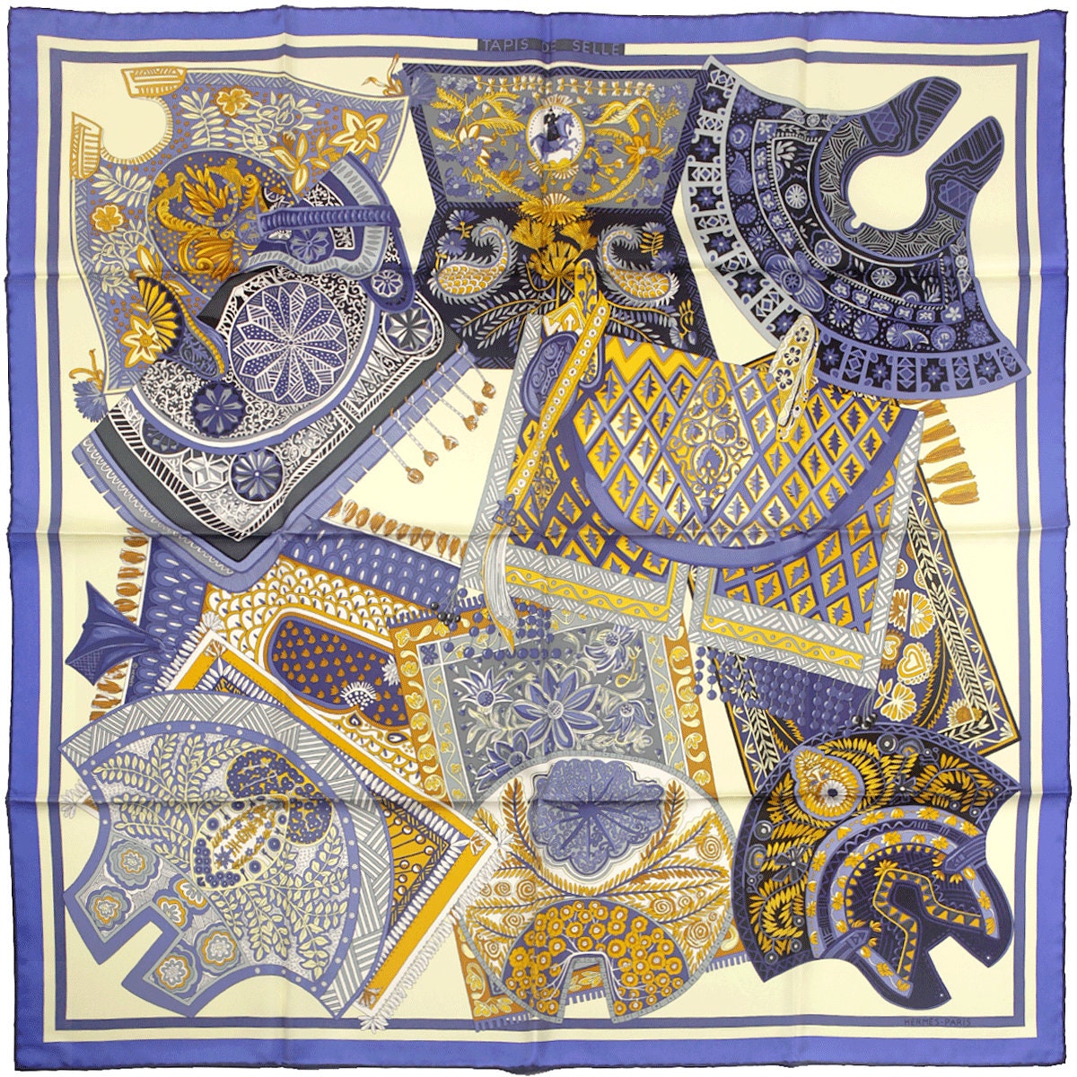 Hermes Scarf "Tapis de Selle" by Annie Faivre 90cm Silk | Carre Foulard