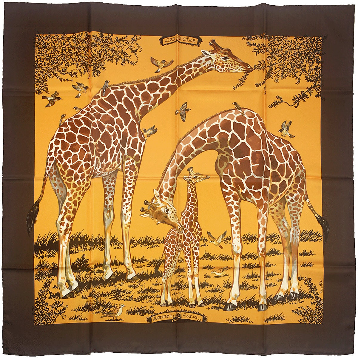 Hermes Scarf "Les Girafes" by Robert Dallet 90cm Silk | Grail Carre