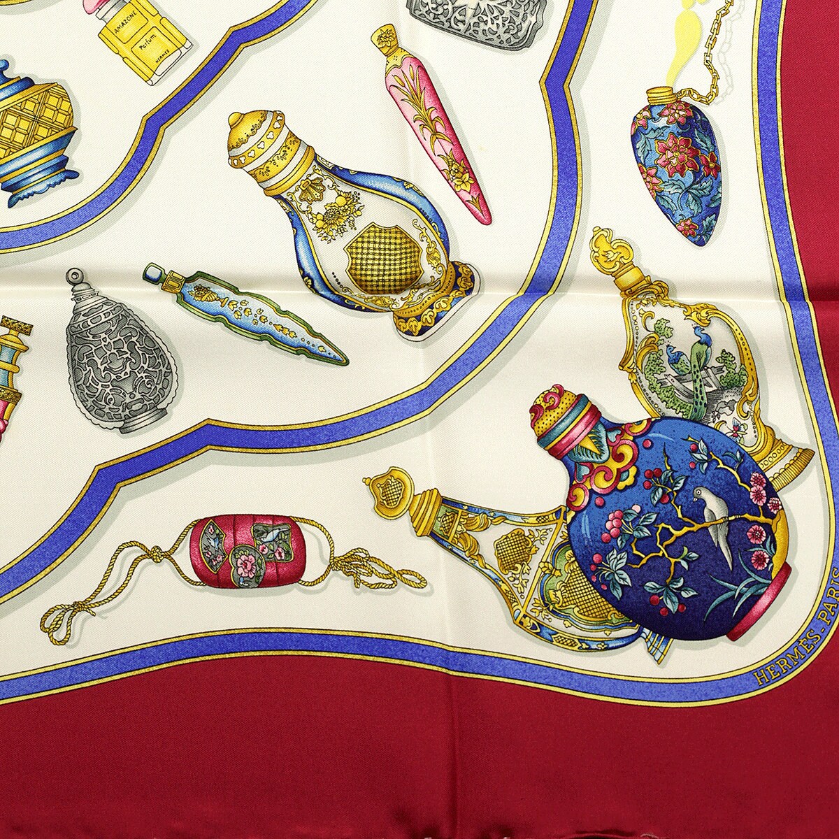 Hermes Scarf "Flacons" by Catherine Baschet 90cm Silk