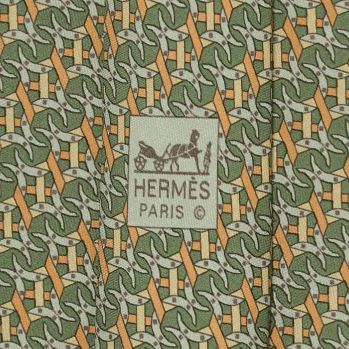 Hermes Men's Silk Tie Horseshoe Pattern 7990 | Necktie Cravate