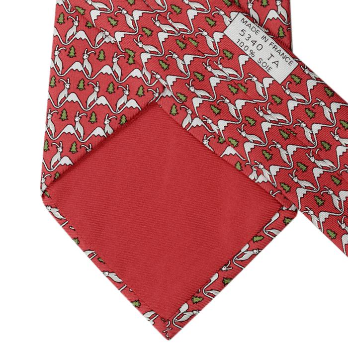 Hermes Men's Silk 2024 Tie Whimsical Mountain Goats Pattern 5340