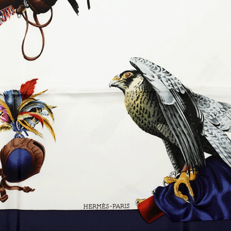 Hermes Scarf "Chasse a Vol" by Henri de Linares 90cm Silk | Carre Foulard