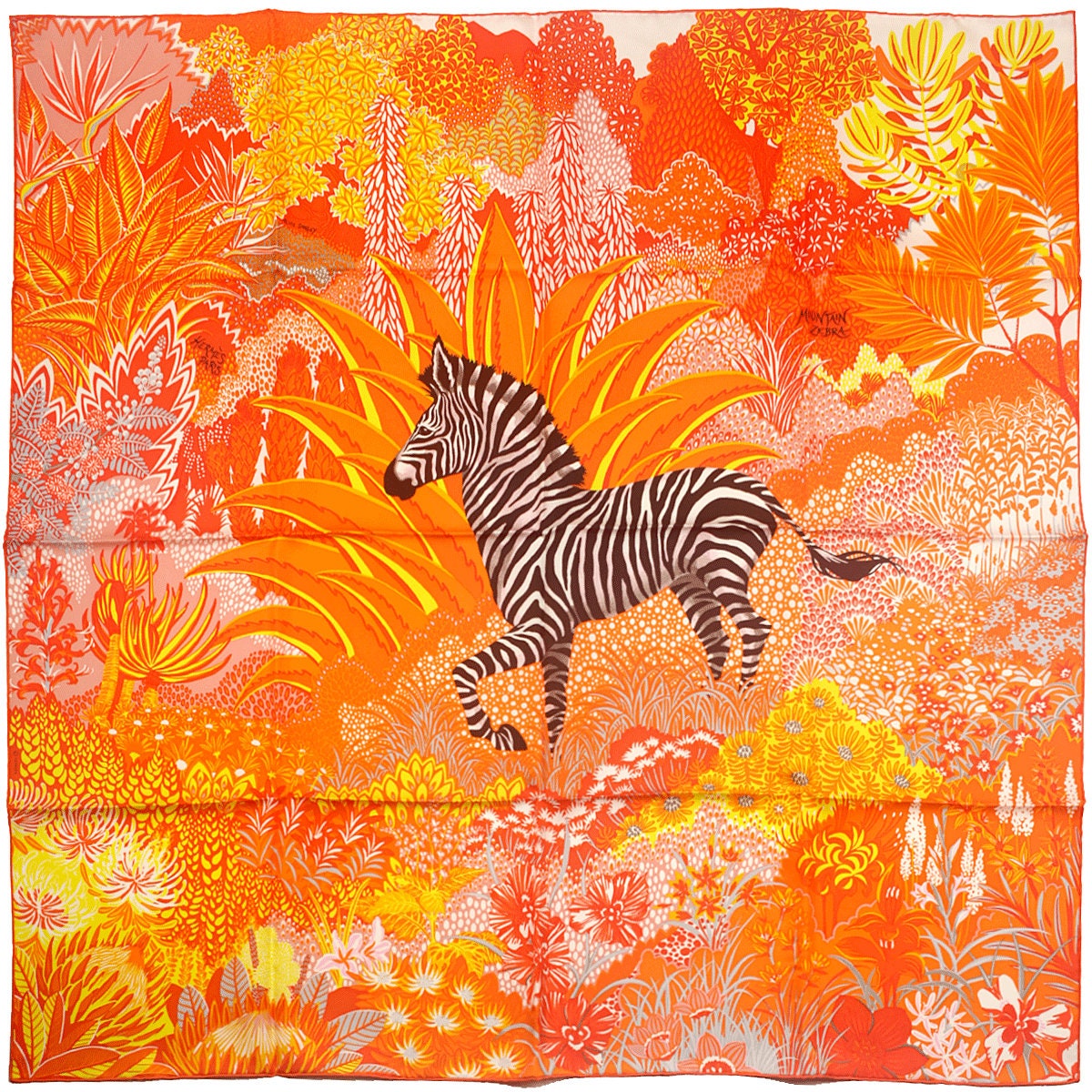 Hermes Scarf "Mountain Zebra" by Alice Shirley 90cm Silk | Carre Foulard