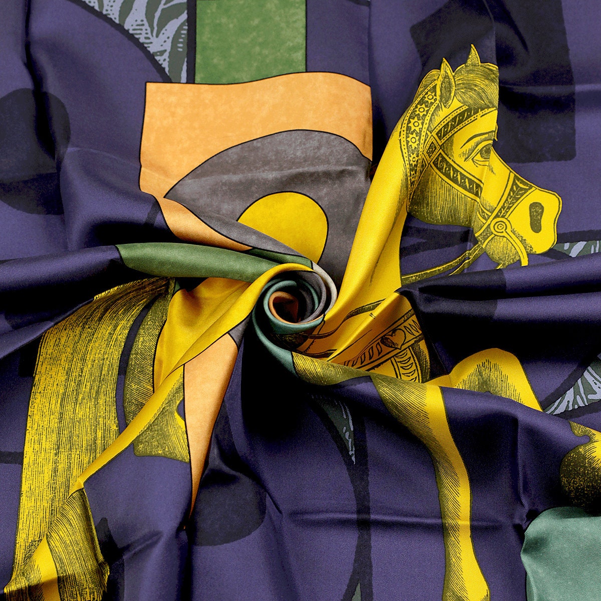 Hermes Scarf "Cavalier en Formes" by Giancarlo Pagni 90cm Silk | Carre Foulard