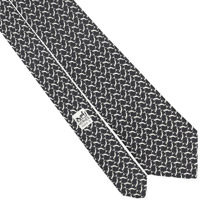 Hermes Men's Silk Tie Equestrian Geometric Pattern 7857 | Necktie Cravate