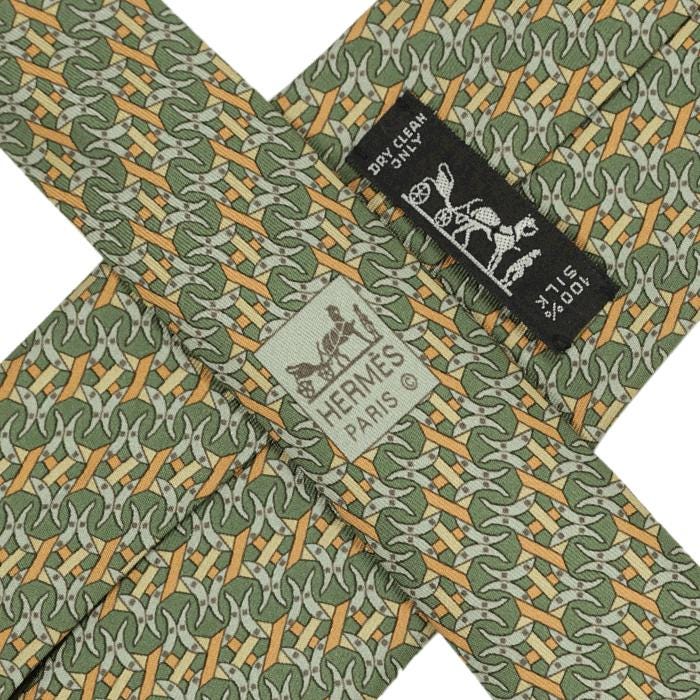 Hermes Men's Silk Tie Horseshoe Pattern 7990 | Necktie Cravate