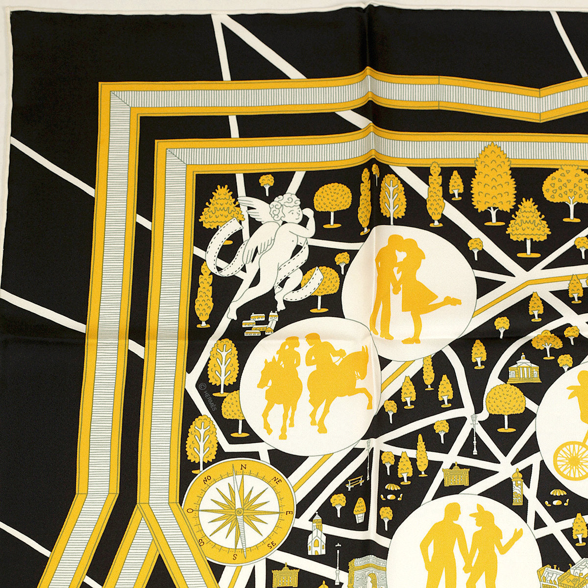 Hermes Scarf "Le Nouveaux Amoureux de Paris" by Pierre Marie 90cm Silk | Carre Foulard