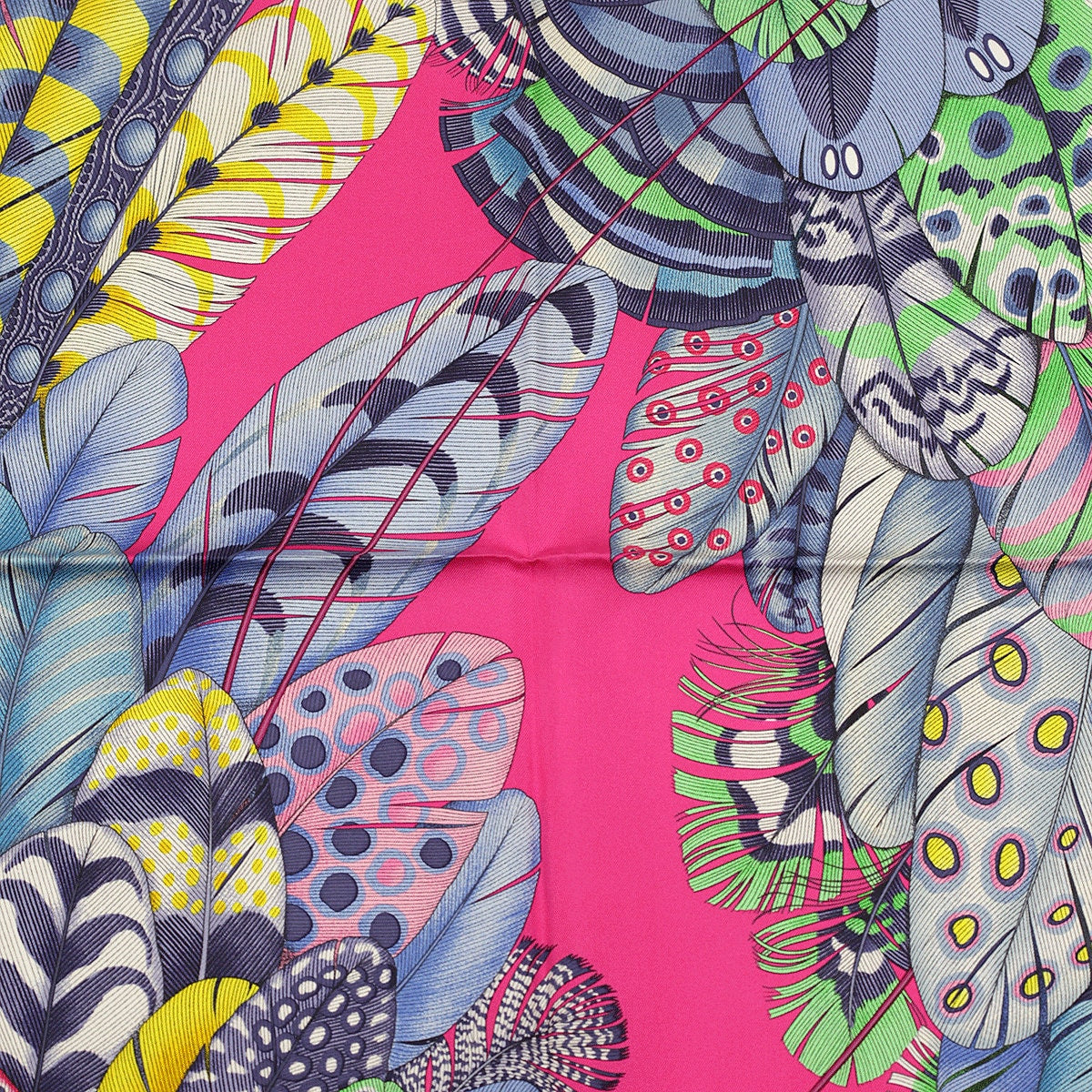 Hermes Scarf "Plumes en Fete" by Aline Honoré 90cm Silk | Carre Foulard