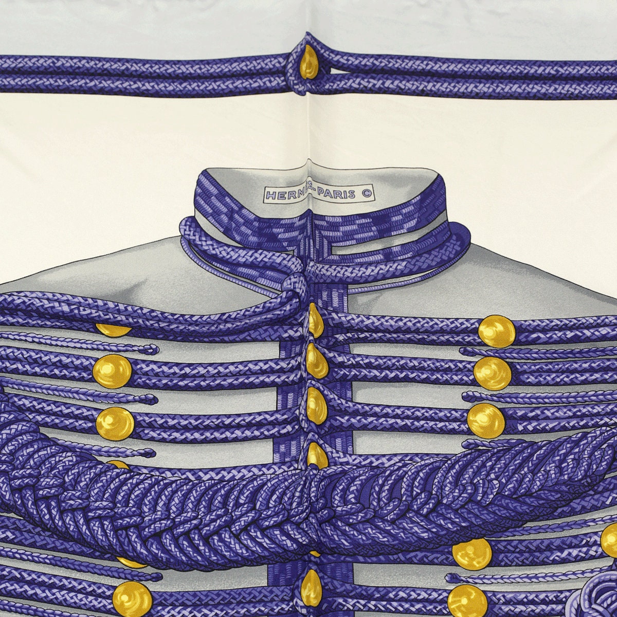 【きなこ】HERMES　Brandebourgs　額装品 Hermès Brandebourg Double Face Scarf - Vintage Lux