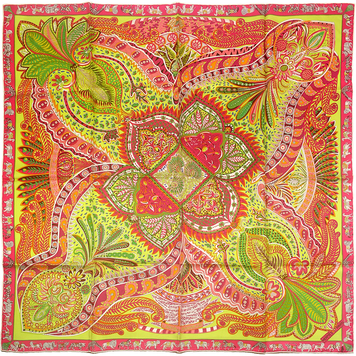 Hermes Scarf "Le Jardin de la Maharani" by Annie Faivre 90cm Silk | Carre Foulard