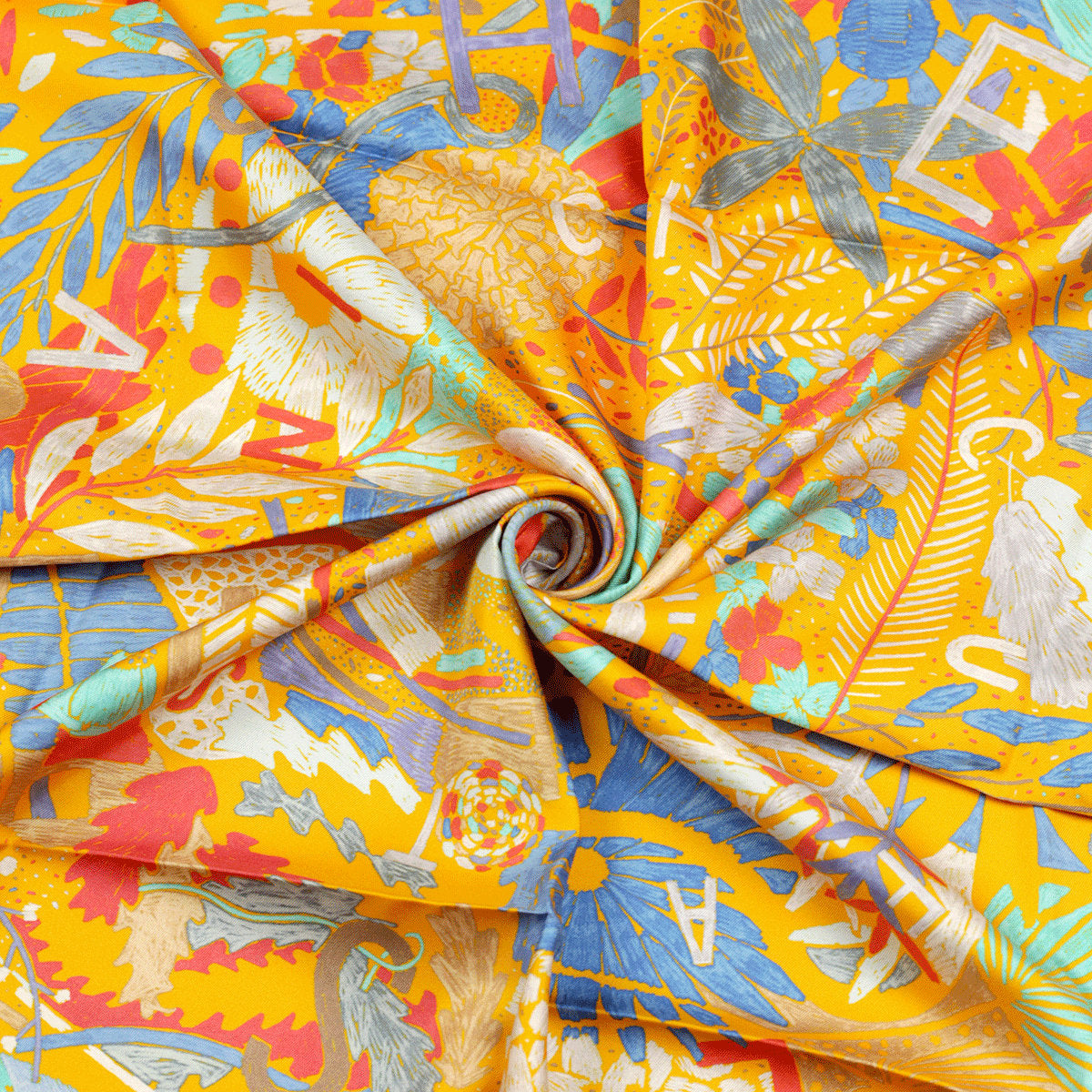 Hermes Scarf "Chacun Fait Son Nid" by Nigel Peake 90cm Silk | Carre Foulard