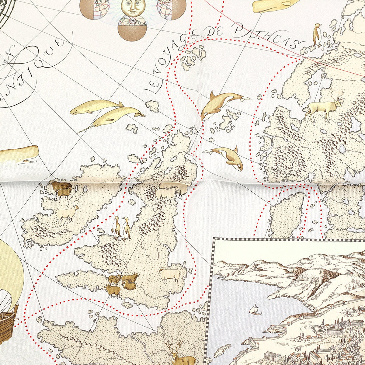 エルメス カレ90 Le Voyage De Pytheas ピュテアスの航海 Hermes Scarf 