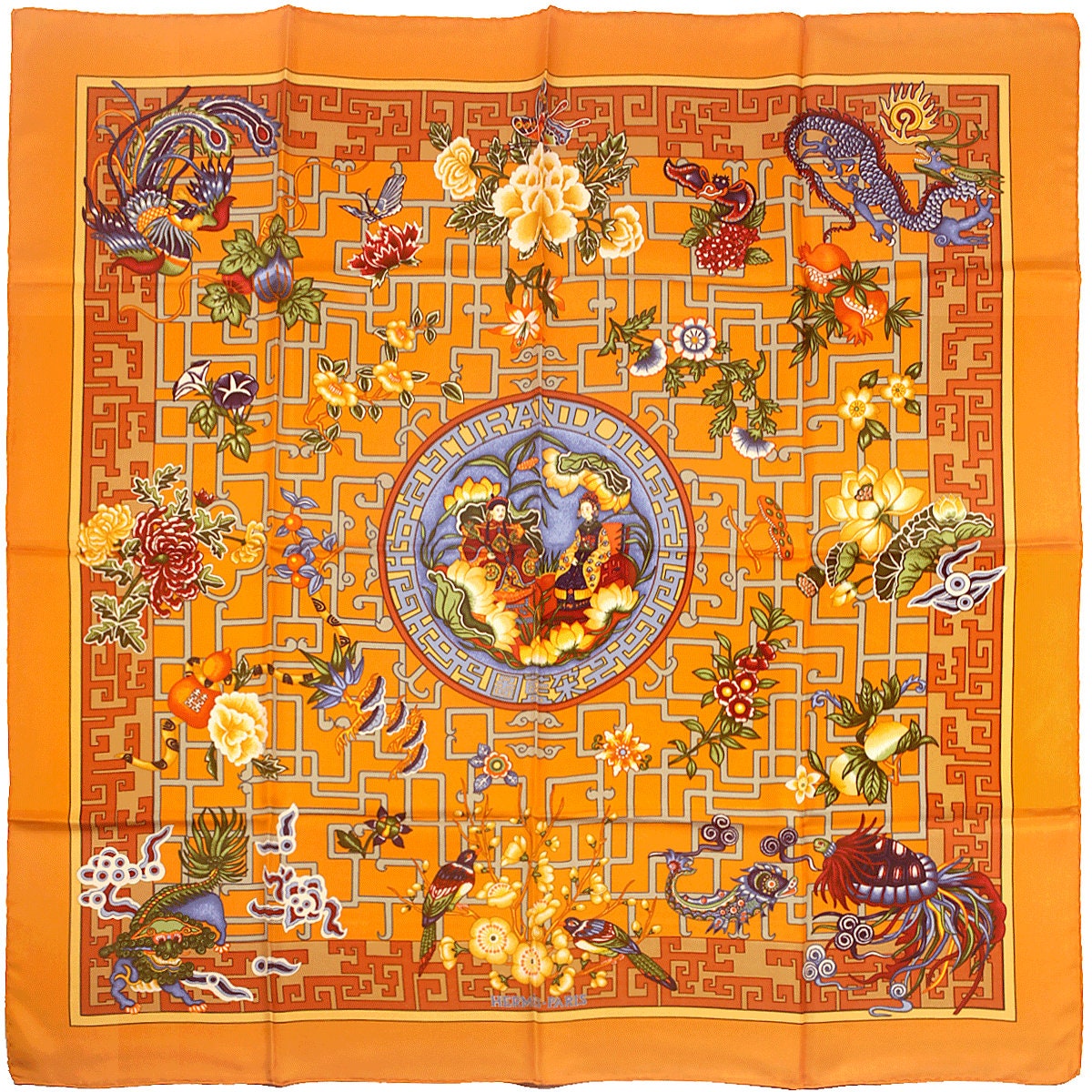 Hermes Scarf "Turandot" by Natsuno Hidaka 90cm Silk | Grail