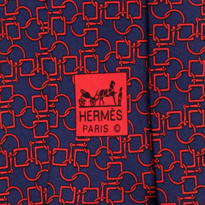 Hermes Men's Silk Tie Equestrian Geometric Pattern 5162 | Necktie Cravate