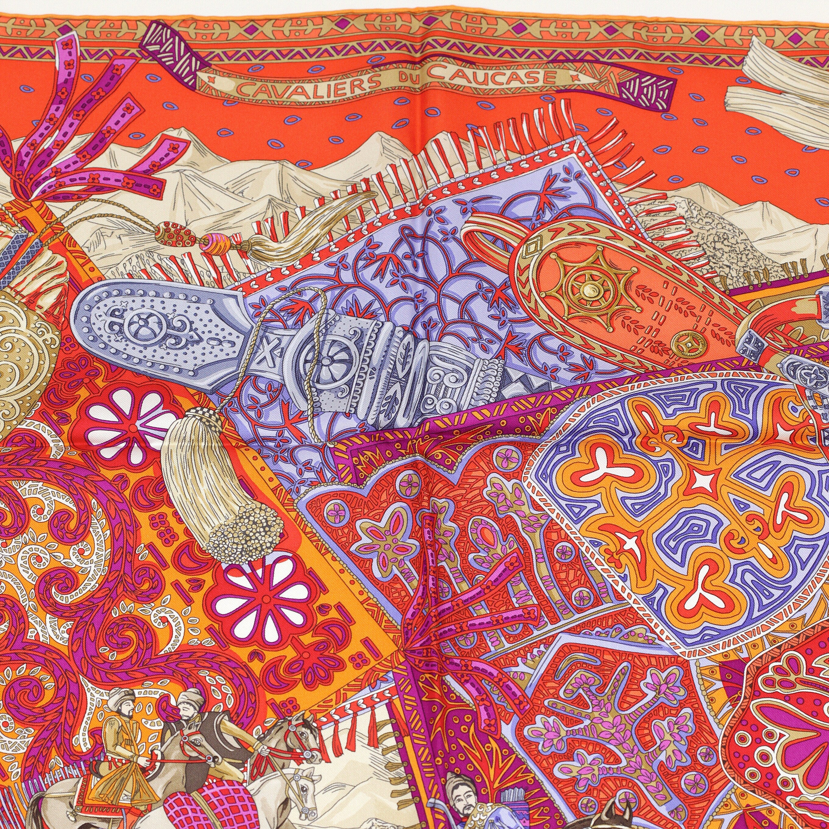 Hermes Scarf "Cavaliers du Caucase" by Annie Faivre 90cm Silk | Carre Foulard