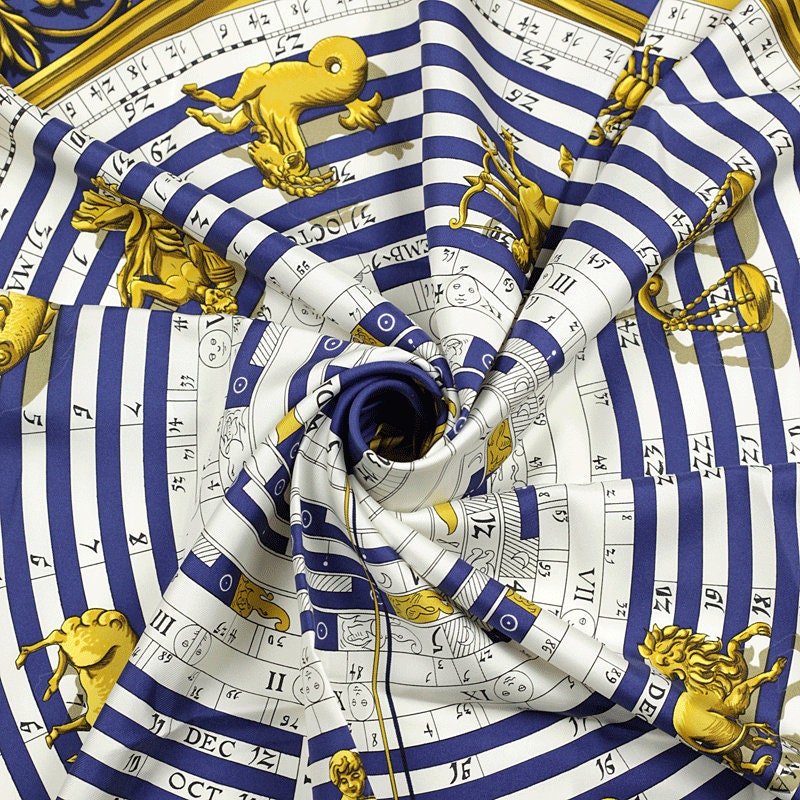 Hermes Scarf "Astrologie" by Françoise Façonnet Vintage 90cm Silk | Carre Foulard