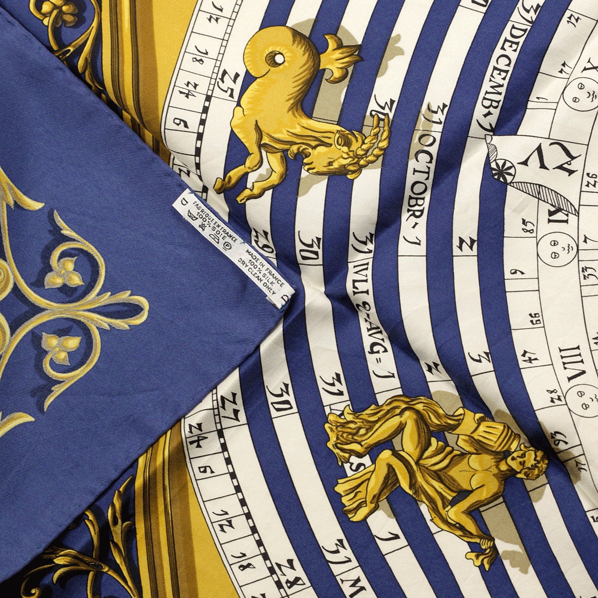 Hermes Scarf "Astrologie" by Françoise Façonnet Vintage 90cm Silk | Carre Foulard