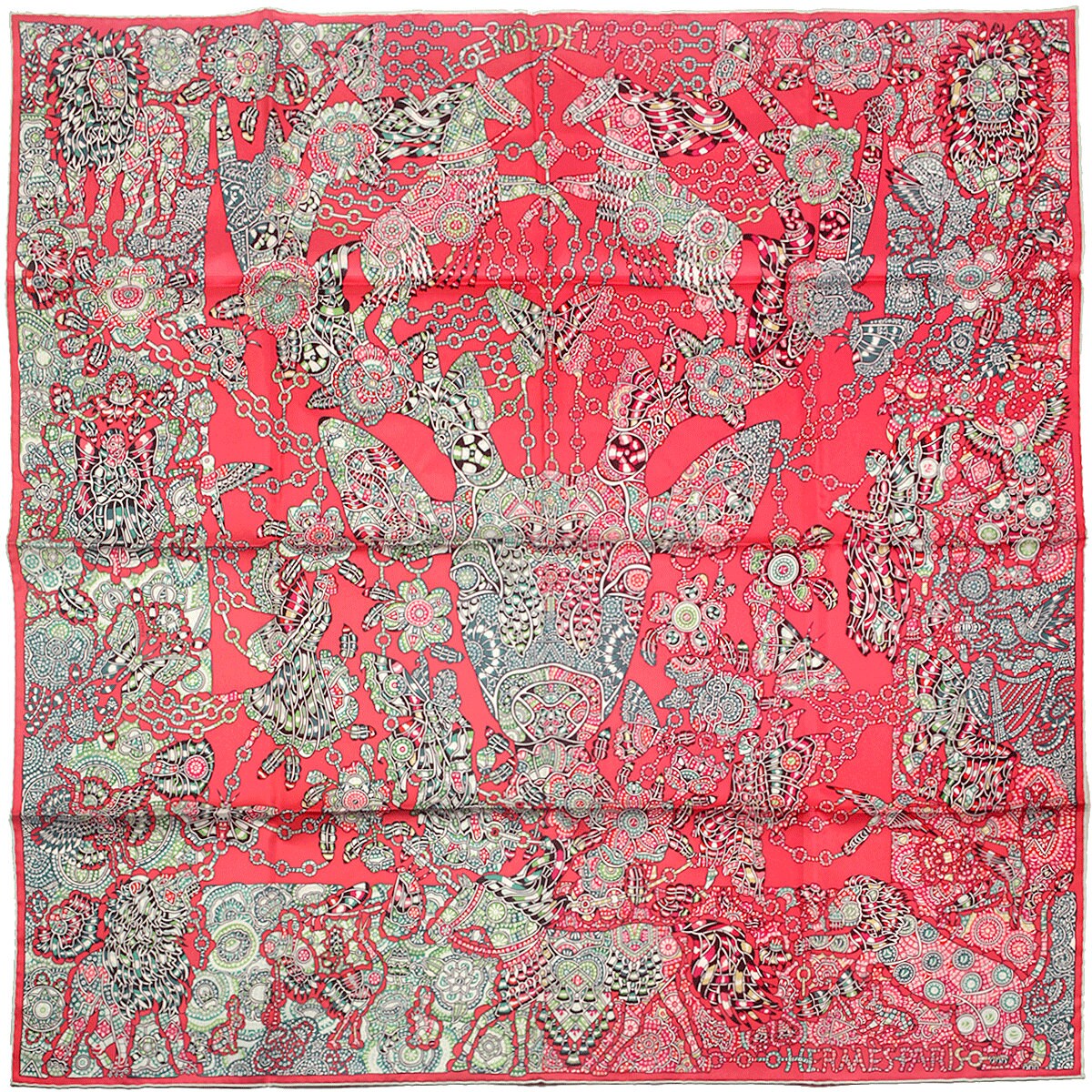 Hermes Scarf "La Legende de la Foret" by Emeline Piot 90cm Silk | Foulard Carre