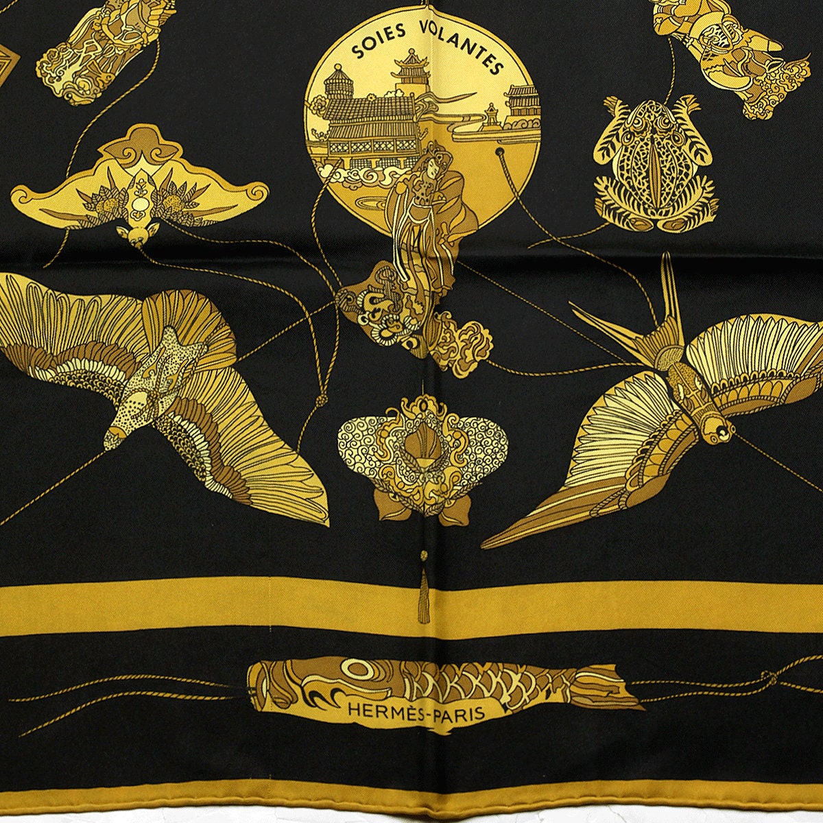 Hermes Scarf "Soies Volantes" by Loic Dubigeon 90cm Silk