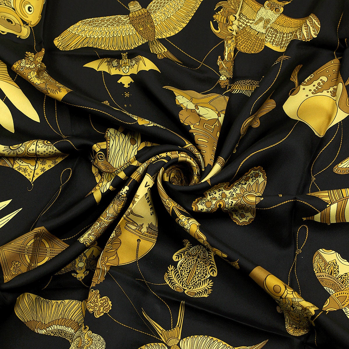 Hermes Scarf "Soies Volantes" by Loic Dubigeon 90cm Silk