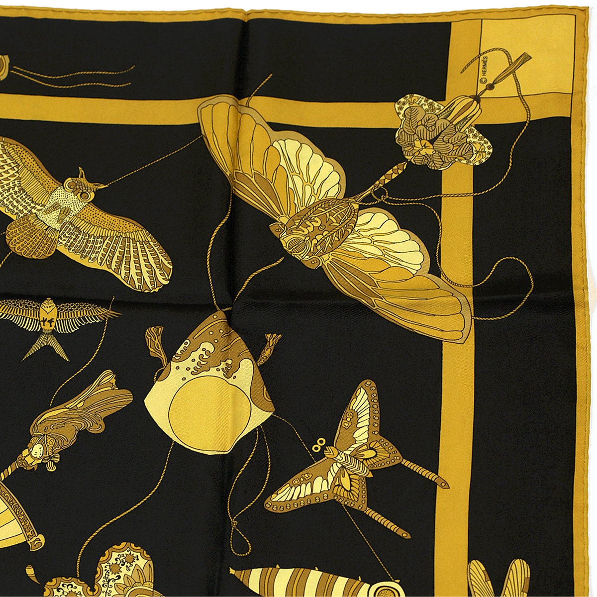 Hermes Scarf "Soies Volantes" by Loic Dubigeon 90cm Silk | Carre Foulard Rare