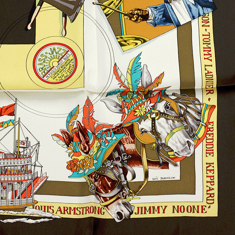 Hermes Scarf "New Orleans Creole Jazz" by Loic Dubigeon 90cm Silk | Carre