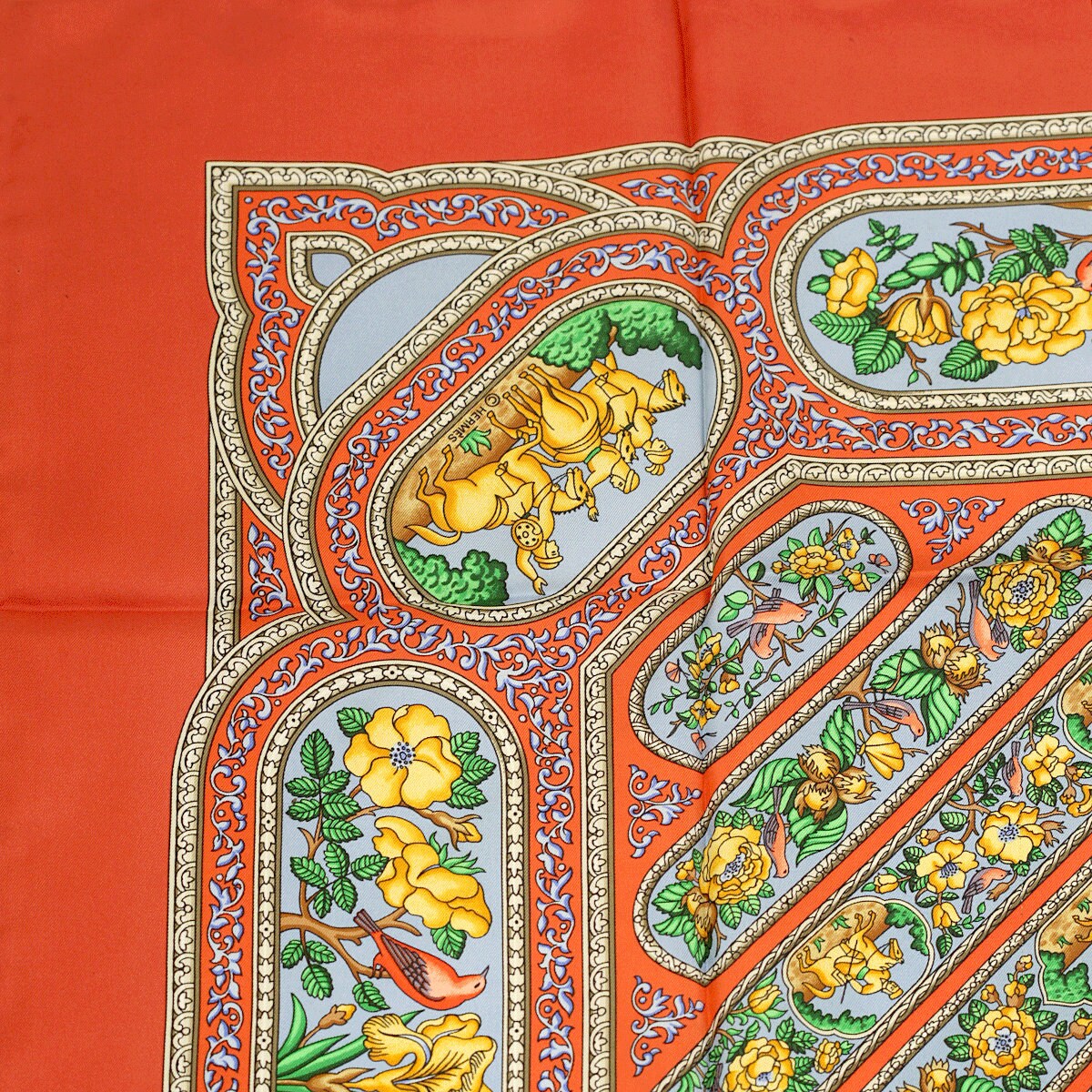 Hermes Scarf "Qalamdan" by Catherine Baschet Vintage 90cm Silk | Foulard Carre