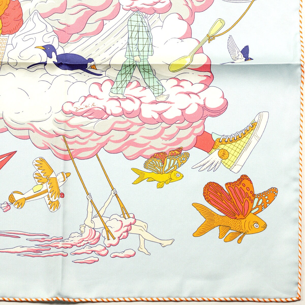 Hermes Scarf "Sur Mon Nuage" by Dimitri Rybaltchenko 90cm Silk | Foulard Carre