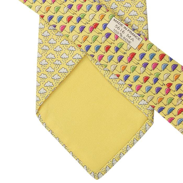 Hermes Men's Silk Tie Twillby Umbrellas Clouds Pattern 5616 | Necktie Cravate