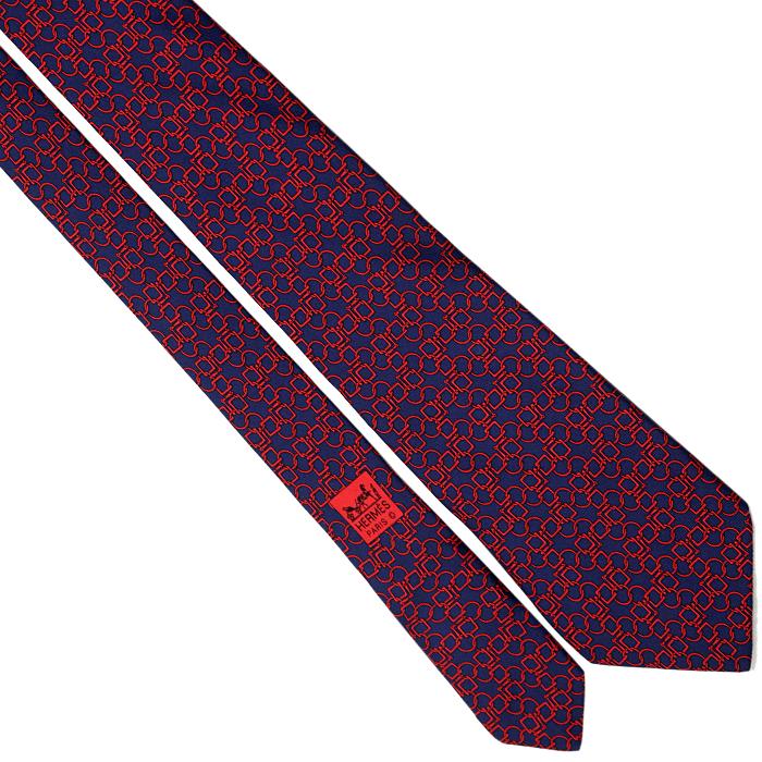 Hermes Men's Silk Tie Equestrian Geometric Pattern 5162 | Necktie Cravate