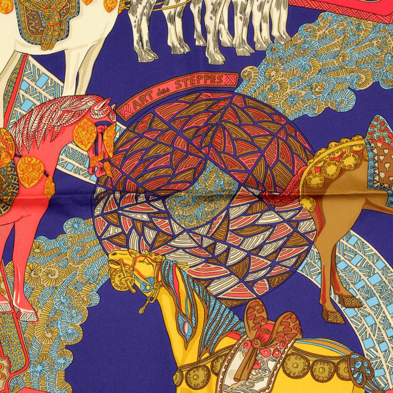 Hermes Scarf "Art des Steppes" by Annie Faivre 90cm Silk | Foulard Carre