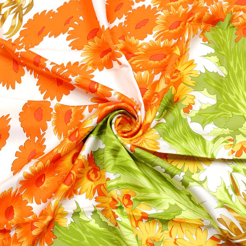 Hermes Scarf "Fleurs et Carlines II" by Vladimir Rybaltchenko 90cm Silk | Foulard Carre