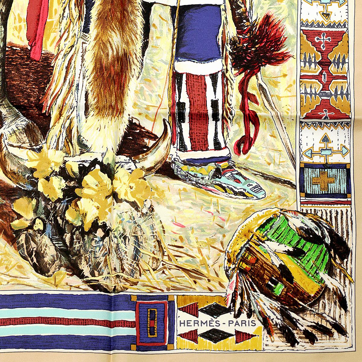 Hermes Scarf "Les Cheyennes" by Kermit Oliver 90cm Silk | Carre Foulard