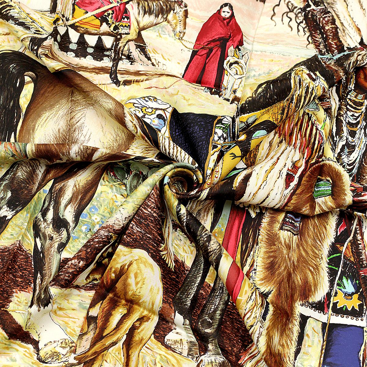 Hermes Scarf "Les Cheyennes" by Kermit Oliver 90cm Silk | Carre Foulard