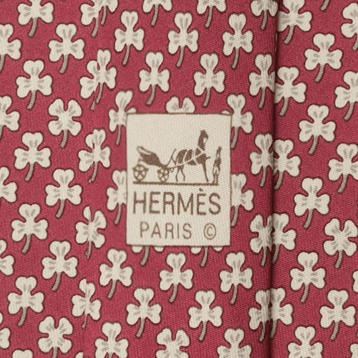 Hermes Men's Silk Tie Clovers Pattern 5005 | Necktie Cravate