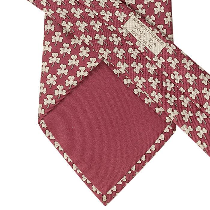 Hermes Men's Silk Tie Clovers Pattern 5005 | Necktie Cravate